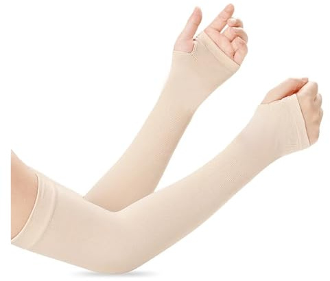 Générique Manchette Anti UV 1 Paire de Manchons de Compression for Le Sport, Le Basket-Ball, Le Cyclisme, la Course à Pied, la Protection Solaire, Le Volley-Ball(Brown)
