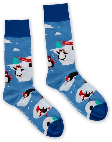 Legami - Calzini It's a Match, Colorati e Divertenti, per Adulti e Bambini, Elasticizzati, Sagomati, Confortevoli, Tema Penguin, lavabili in Lavatrice, Taglia 41-47
