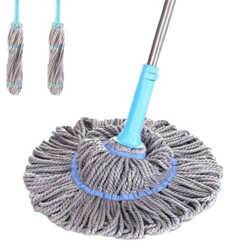 Serpillière, Balai Twist, Balai Serpillere, Ultra Absorbante, Microfibre, Manche Télescopique, pour Tous Types De Sols (2PC)