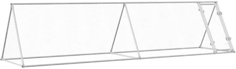 Hühnerkäfig mit Abschließbarer Tür, Haustierkäfig, Freilaufgehege für Katze, Kaninchen, Gute Witterungsbeständigkeit, Silbern 400x105x91 cm Verzinkter Stahl