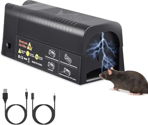 Rattenfalle Elektrisch, Elektrische Mausefalle für Drinnen, Leistungsstarker Elektrische Rattenfallen Schlagfallen, Mausefalle für Innenbereich, Sicher für Haustiere Kinder, Wirksam für Kleine Mäuse