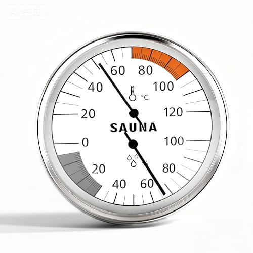 Sauna Thermometer 2-in-1 Thermometer and Hygrometer, Precise Temperature and Humidity Meter for Sauna Cabins, Steam Saunas and Sauna Accessories