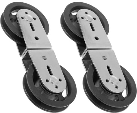 GARVALON Kit 2 Pezzi Puleggia Doppia in Plastica Resistente Meccanismo Silenzioso Rotante 360° per Macchina Via Cavo Accessori per Attrezzature Fitness e Sollevamento Pesi a Casa e