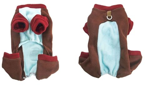 PJDDP Hundemantel Dackel Winter, Hundemantel Dackel Welpe, Dackel-Overall, Winddichte Hundejacke, Hundejacke Fleece Mit Haltbarer D-Ring Für Kleiner Dackel,Braun,XXL