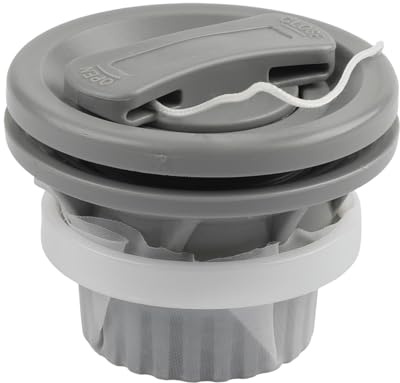 MonoSora Válvula de aire para válvula de rosca Boston, compatible con bote inflable, tabla de remo y colchón de aire, con base filtrante, color gris