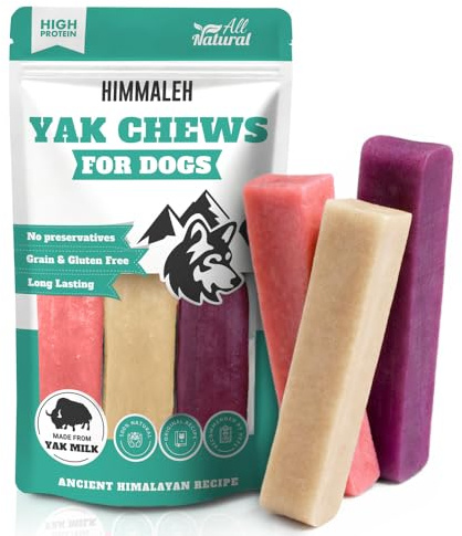 Himmaleh Strawberry Blueberry Peanut Butter Yak Dog Chews, Medium 3 Pack | Protein & Calcium Rich, Long-Lasting Chew, Grain-Free Recipe, Boredom Buster, Freshens Breath Naturally, Naturally Low-Odor