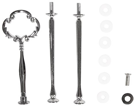 Rayher 34238000 Metall Etageren-Bausatz „Vintage, Verbindungsstücke für gegossene Etagen, 11-teilig, Silber, 19 x 8 x 1.6 cm