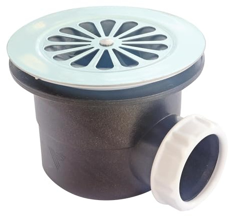 SOMATHERM FOR YOU, Bonde de douche plastique Ø90 mm, sortie horizontale à coller Ø40 ou à visser 40/49, compatible avec receveurs en grès, acier ou acrylique, entretien facile