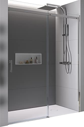 Ducha para nicho con puerta corredera DX806A FLEX - Vidrio de seguridad Nano ESG - ancho seleccionable, ancho del elemento de puerta corredera: 100 cm
