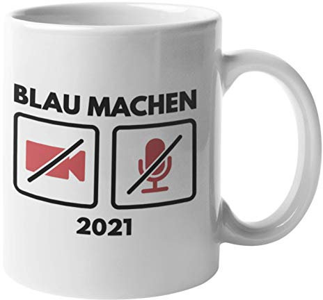 Trendation Lustige Tasse Home Office 2021 Blau Machen Homeoffice Kaffeetasse Gadgets Witziger Spruch Lehrerin