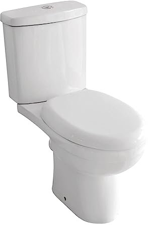 ONDÉE -Pack WC MELVILLE avec bride SH. H78xl37,5x63,5cm, Cuvette à alimentation verticale intégrée, Abattant en thermodur couvrant avec frein de chute, Mécanisme de chasse 3/6L silencieux