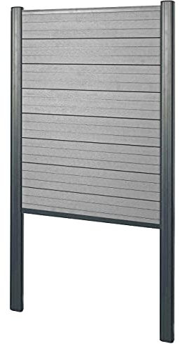 Mendler Pare-Vue en WPC Sarthe clôture Coupe-Vent 100cm Gris