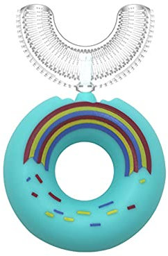 U-förmige Zahnbürste Kinder 360° Mundzahn Reinigungs Handzahnbürste mit Weichem Silikonkopf niedlich Zahnbürstengriff für Kinder Baby 2-12 Jahre