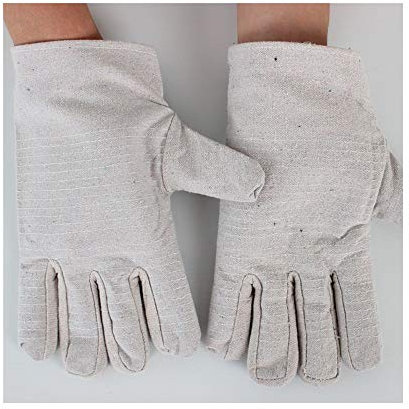 Guantes de trabajo resistentes al desgaste. Guantes de trabajo, guantes de protección industrial anti-corte, 10 pares (Color : White, Size : L)