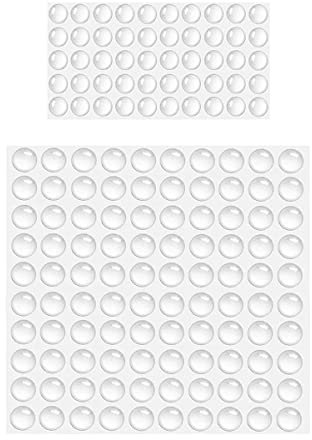 Tampon Porte Transparent en Caoutchouc, 150 Pièces Arret de Porte, Amortisseur Porte Placard, Butee de Porte Adhesive Murale pour Panneaux de Verre, Protection Poignées Porte, Placards, Tiroirs