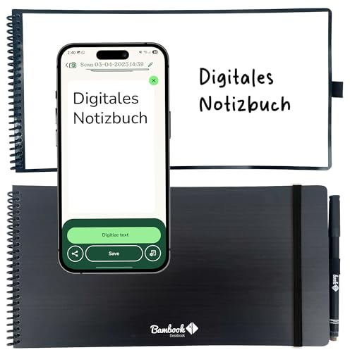 BAMBOOK Deskbook Original - Blanko, Wiederverwendbares Notizbuch, Notizblock, Reusable Notebook