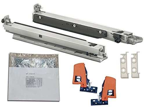 BLUM MOVENTO BLUMOTION S 760H Schubladenschienen, 400mm Bodenmontage Vollauszug 40kg, 1 Paar inkl. Kupplung und Montagezubehör-Set