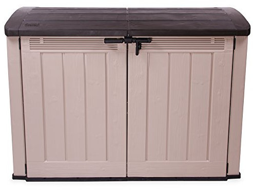 Ondis24 Fahrradbox Mülltonnenbox Aufbewahrungsbox Store it Out Ultra, 2.000L (Beige)
