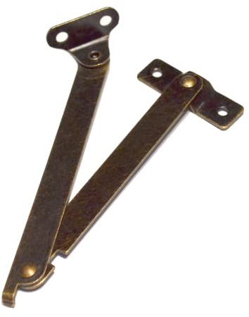 Lot de 4 charnières de support pliables en laiton pour couvercle en bois, boîte cadeau, boîte à bijoux, meubles de grande taille (longueur totale : 19,5 cm, largeur : 3,8 cm)