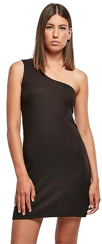 Urban Classics - Rib One Shoulder Kort klänning - 3XL - Svart