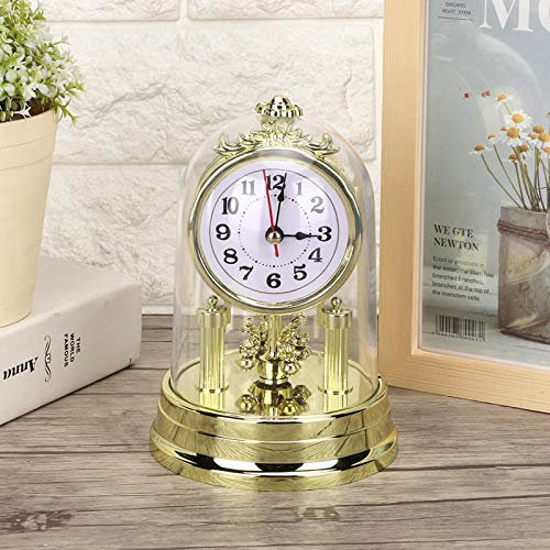 KIMISS Reloj de Mesa Silencioso de Estilo Retro Europeo para Decoración del Hogar, Reloj Antiguo de Sala de Estar