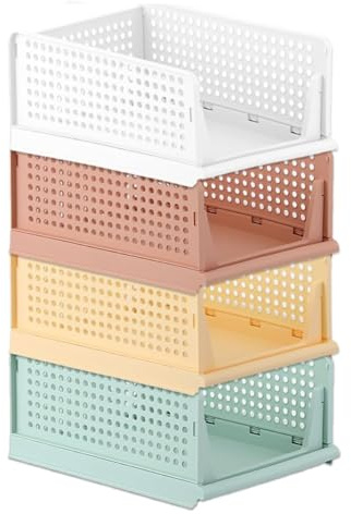 Kleiderschrank-Schubladenboxen, stapelbarer Kleiderschrank-Organizer, faltbare Aufbewahrungsboxen für die Heimorganisation (Farbe)