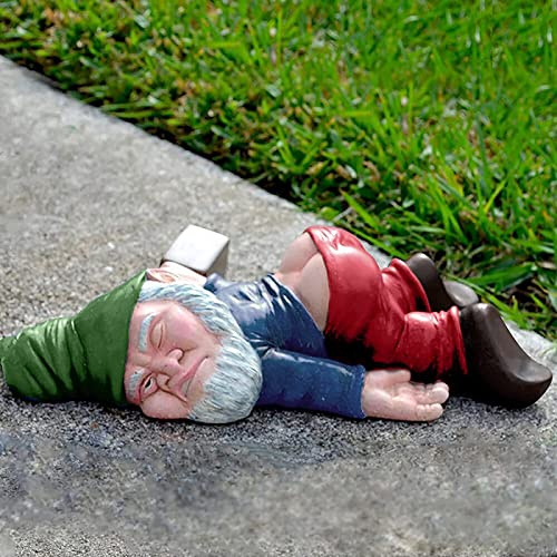 16,3 cm lustige betrunkene Gartenzwerge, Outdoor-Dekorationen, frecher Hof, Zwergstatuen, unangemessene Knomes, Skulptur, Figuren für drinnen und draußen, Terrasse, Rasen, Veranda, Landschaft,