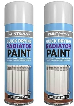 PNJB White Radiator Spray Paint, Heat Resistant Quick Dry Aerosol, Radiator Enamel Spray Paint - Spray Paint Aerosol Primer, All-Purpose Aerosol Paint, 400ML, (2 PCS)