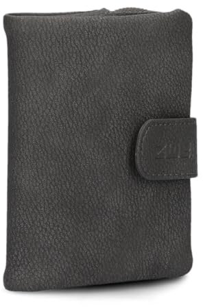 Zwei kleine Damen Geldbörse M.Wallet MW5 Portemonnaie aus weichem Kunstleder, Geldbeutel mit Druckknopf & Reißverschluss-Münzfach, 6 Kartenfächern, 4 Einsteckfächern, 1 Scheinfach (Nubuk-Stone)