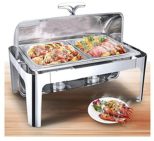 Stainless Steel Chafing Dish Stainless Steel Chafing Dish, Chafer Chafing Dish Catering Warmer Buffet Set Different, Weddings Parties Banquets Catering Events (Color : A, Size : Double-9L)