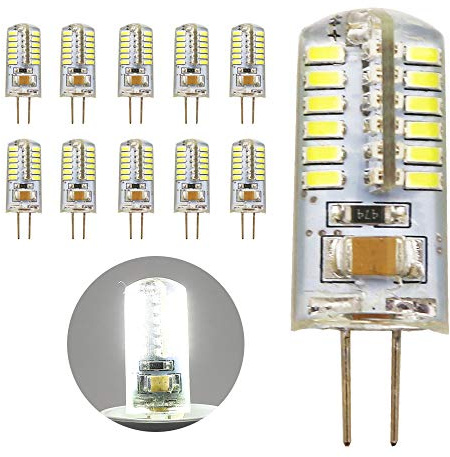 Mengjay 10 Stück G4 LED Birne, 4W 220V G4 Leuchte Ersatz für 30W Halogenlampen, Kaltweiß 6000K, 220V AC 360° LED Leuchtmittel