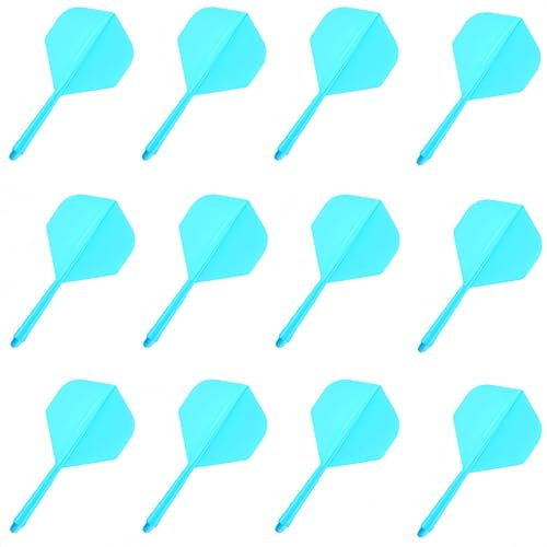 YIEUR 12 Stück Dart Flights mit Schäfte stabil blau, 75mm Kunststoff Standard Dart Zubehör für Darts Dartpfeil Spiel(blau)