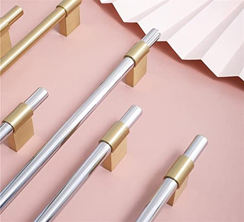 NALsa Silber Massiv Messing Schrank Lange Griffe Möbel Schublade zieht Schublade T Bar Küche zieht Möbelbeschläge 1St (Color : C-4972-160-chrome)