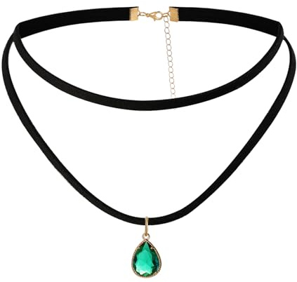 JJDreams Choker Schwarz Halskette Frauen, Gothic Samt Halskette Choker, Schwarz Gothic Retro Choker Kragen Kette einstellbar