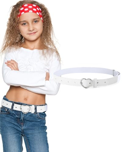 Coubeau Jungen Mädchen Elastischer Gürtel - Verstellbarer Schnallengürtel mit Leder für Kinder von 3-15 Jahren
