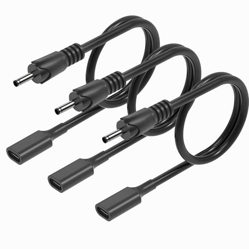 3 adaptadores USB C a CC de 3,5 x 1,35 mm, 3,28 pies, 5 V, tipo C hembra a CC, cable de entrada para tableta, PC, cámara IP, altavoz Bluetooth, altavoz, router de cámara web