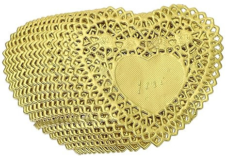 KITANDOVE 100blätter Herz-papierdeckchen Für Hochzeiten Und Valentinstag Lebensmittelechte Doilies Für Feiern Shower Und Jubiläen Elegante Tischdekoration