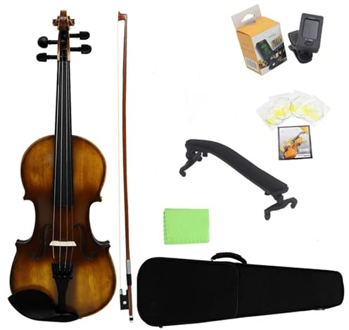 Violin Starter Set Violine Aus Massivem Holz Anfänger Erwachsene Violine Matt Spielendes Violininstrument(Set,3/4)