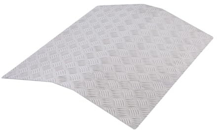 Warmiehomy Wheelchair Ramp Threshold Ramp for Doorways 70L x 60W x 7.5H CM 272KG Loading Capacity Aluminum Alloy Door Ramp for Wheelchair Motorbike Bike Stroller, Silver