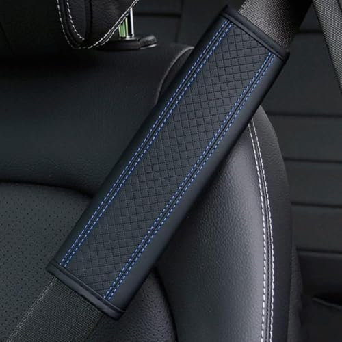 LYHCM Auto Gurtpolster für Audi A3 S3 Sportback 8L 8P 8V 8Y/Cabrio 8P 8V/Sedan 8V, Mehr Komfort Sicherheitsgurt Schulterpolster Gurtpolster Gurtschoner Interieur Zubehör,C-Black Blue