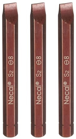 sourcing map Lot de 3 embouts de tournevis à fente SL8 - Tige hexagonale de 80 mm de long - Embouts hexagonaux magnétiques à tête plate en acier S2 pour tournevis électrique à percussion - Rouge