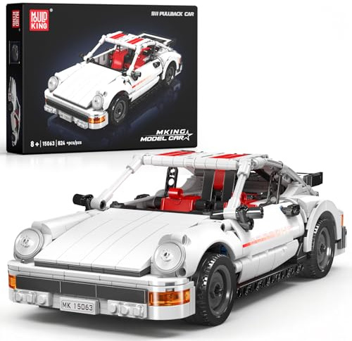 Mould King 15063 Technik 911 Sportwagen-Bausatz, Rennwagen-Bausatz mit Rückziehmotor, Sammler-Automodellspielzeug für Erwachsene (824 Teile)