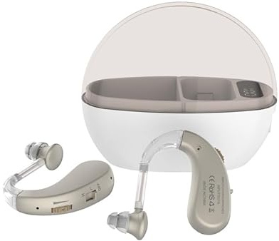 VOCOMAXA Solo Audio – Detrás de la oreja, estuche de carga, USB-C, listo para usar durante el día, optimizado para sonido y cómodo