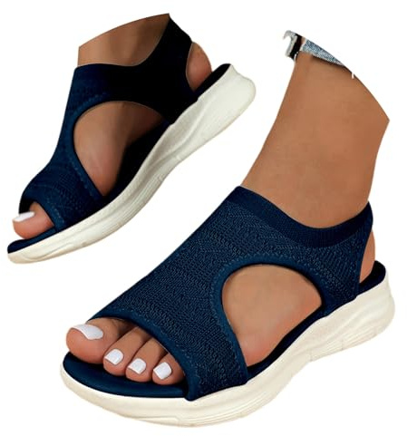 Sandales orthopédiques pour Femmes Sandales à Bride arrière lavables Été Bout Ouvert Sandales de Sport compensées Plate-Forme