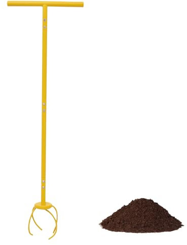 Gartenkralle mit Stiel 99cm Kultivator Garten Vertikutierer und Unkrautentferner in einem Höhenverstellbar Manuelle Unkrautkralle Erdkralle für Beet Unkraut Harte Erde
