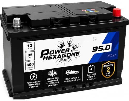 Batterie Voiture 12V 95Ah L5 - Puissance de Démarrage 800A - Batterie Auto Sans Entretien - Format L5 Compatible Véhicules Utilitaires et Chantier - Qualité Origine