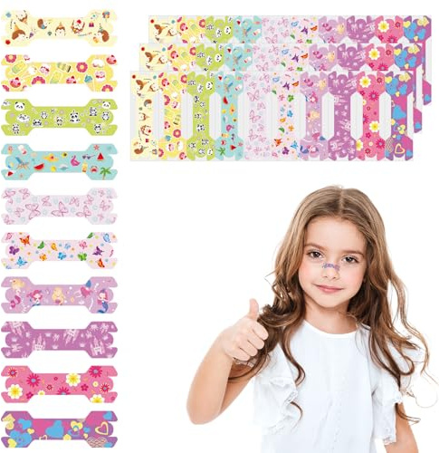 Whemyreat 30 Pack Small Size Kids Nasal Strips 1.73 * 0.55'' Kids Nose Strips for Children Anti-Snoring Extra Strength Breathing Strip for Boys and Girls Sleeping Better