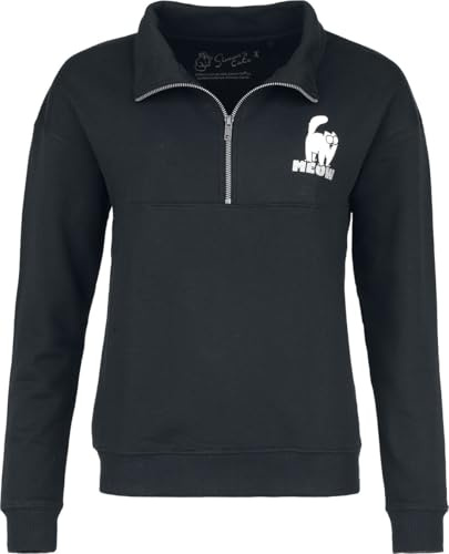 Simon' s Cat Meow - Troyer Donna Felpa Nero XXL 80% Cotone, 20% Poliestere Regular