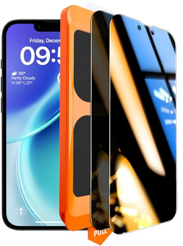 TOCOL Protector Pantalla de Privacidad para iPhone 17e, 25° Antiespías | Instalación Fácil, Sin Burbujas, Cristal Templado 9H Inastillable, 8 Pies Grado Militar, Anti-Huellas, 2 Piezas