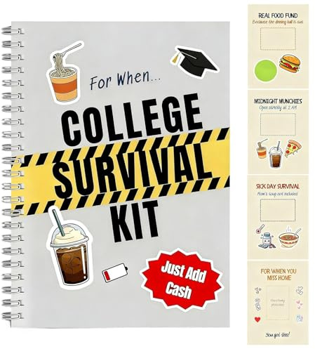 Guía de supervivencia universitaria – Manual de graduación interactivo – con bolsillos de almacenamiento, tarjeta manual de graduación universitaria – para dormitorio, aula, niño, niña, estudiante